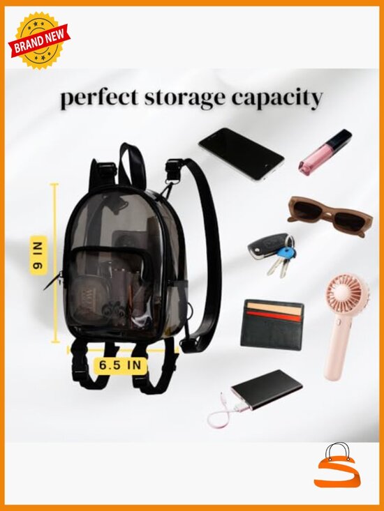 Clear Mini Backpack with Convertible Straps Anti-Theft TPU Stadium Approved main image 6